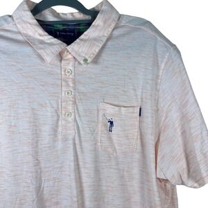 William Murray Golf Polo Shirt Pink Pocket Short Sleeve‎ Button Up Size L